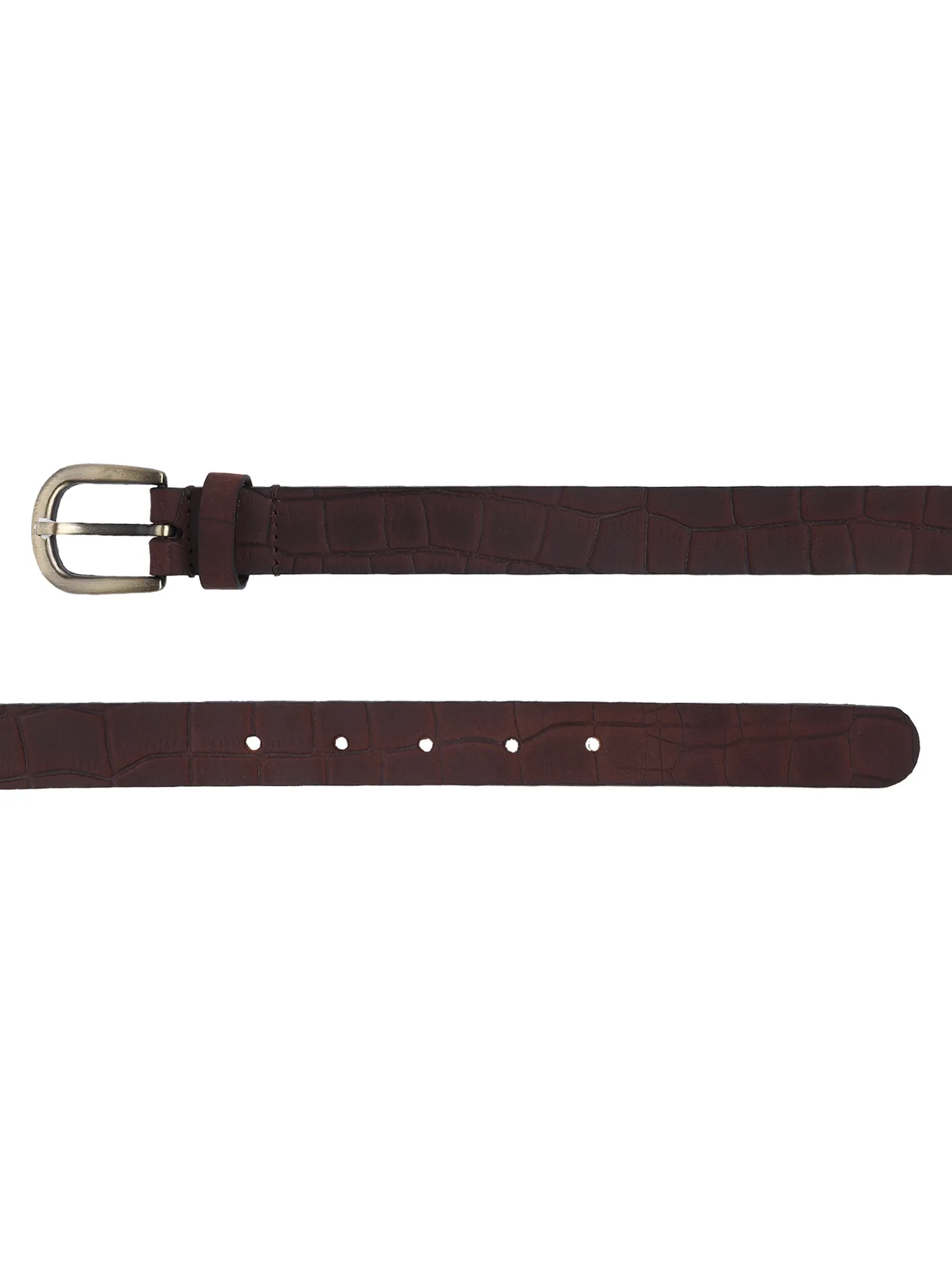 Croco embossed genuine leather Women's Belt