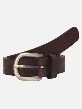 Croco embossed genuine leather Women's Belt