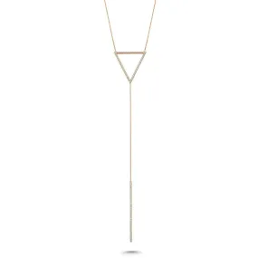 Dainty Silver Triangle & Line Pendant Necklace