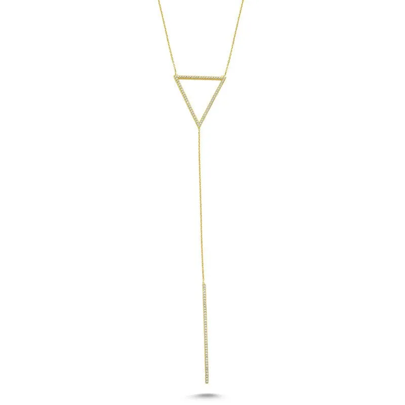 Dainty Silver Triangle & Line Pendant Necklace