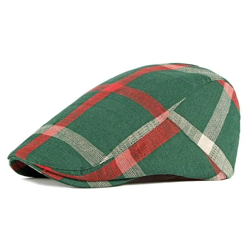 Dax Tartan Cotton Flat Cap