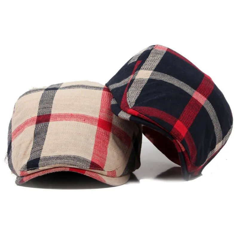 Dax Tartan Cotton Flat Cap