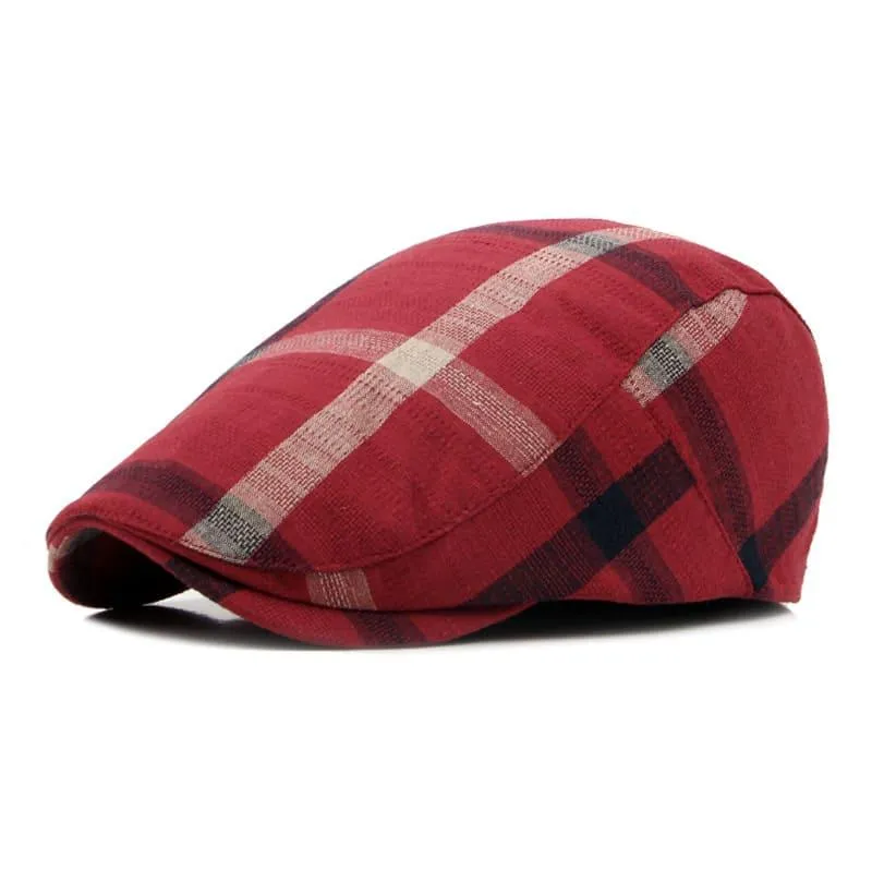 Dax Tartan Cotton Flat Cap