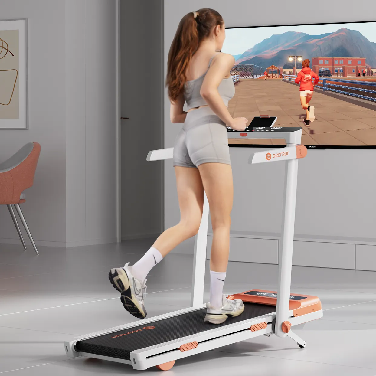 DeerRun Z10 Pro 12% Auto Incline Smart 2 in 1 Foldable Treadmill with Remote Control