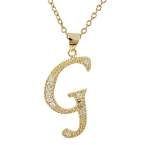 DLF Sterling Silver CZ Initial - Rose/White