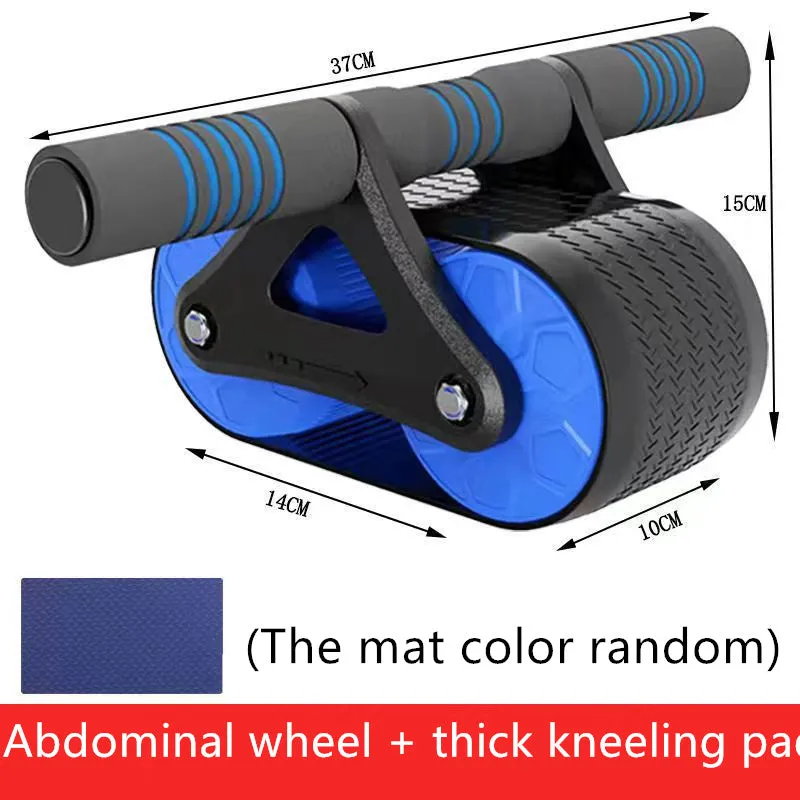 Double-wheel abdominal exercisers with automatic rebound