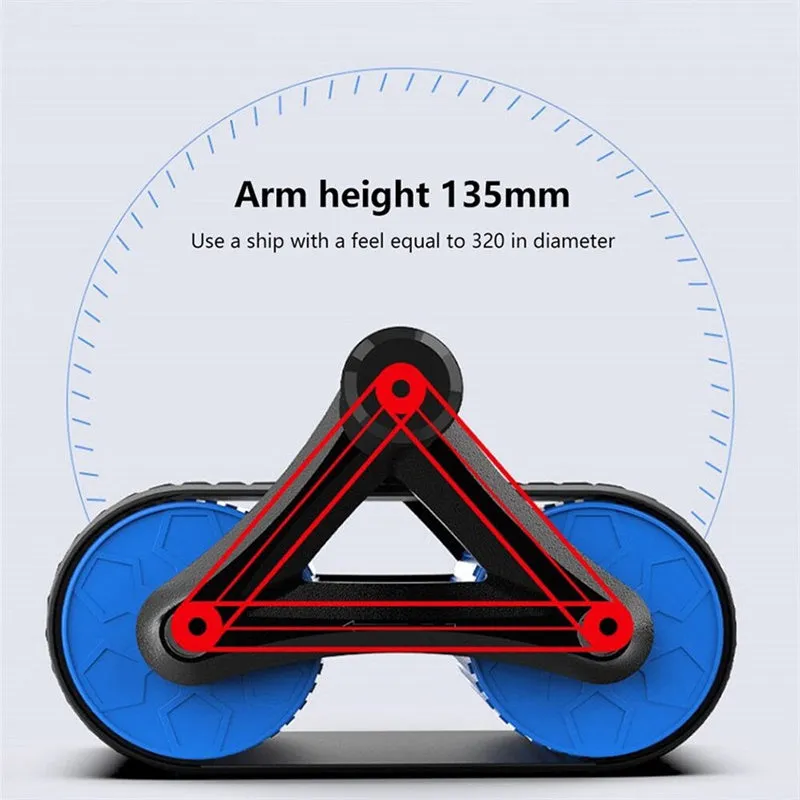 Double-wheel abdominal exercisers with automatic rebound