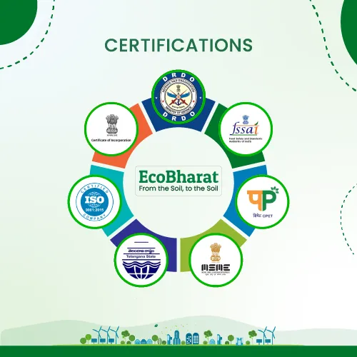 Ecobharat Bio-degradable and Compostable Carry Bags, Grocery Bags, Shopping Bags | White (D-cut)