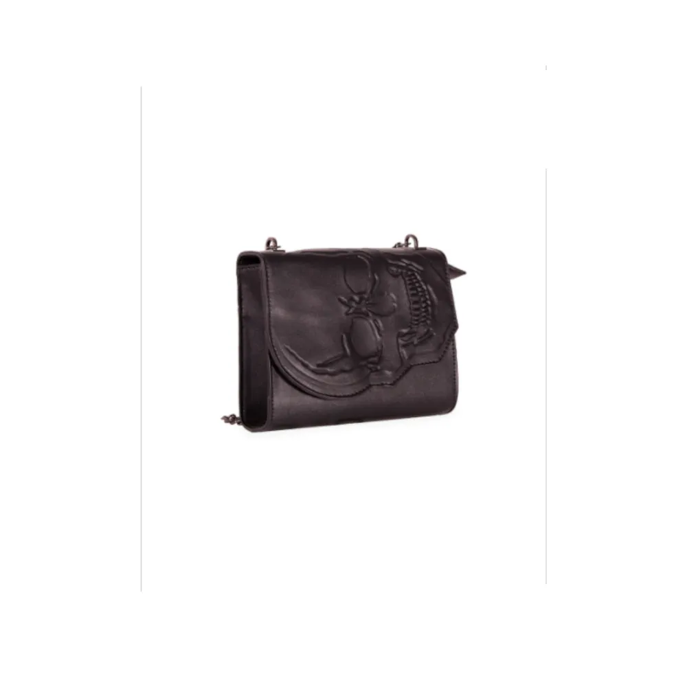 Embossed Skull Shoulder Bag