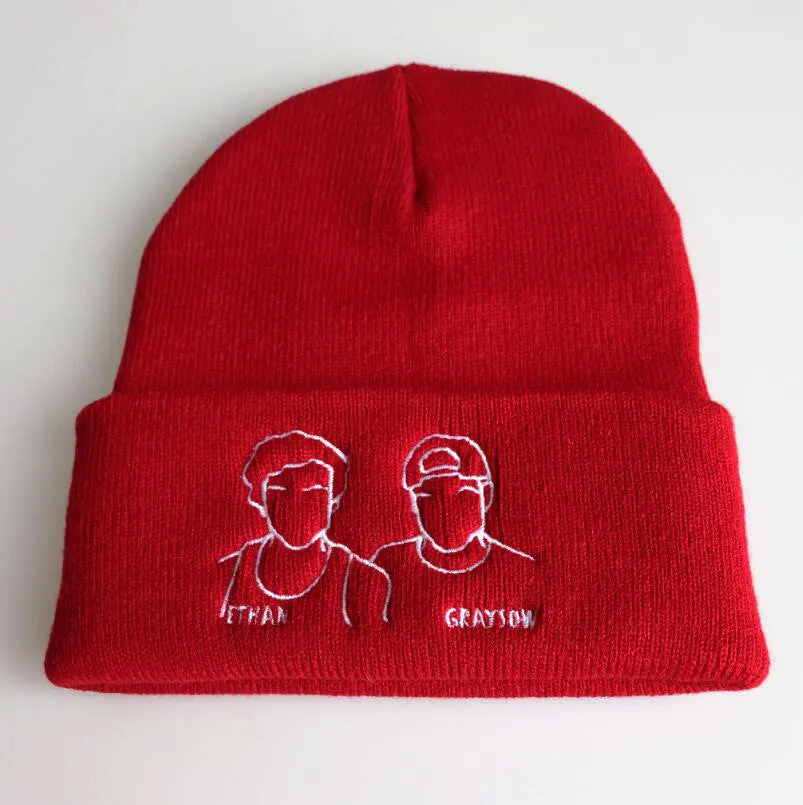Emoji Gesture Embroidery Knitted Beanies