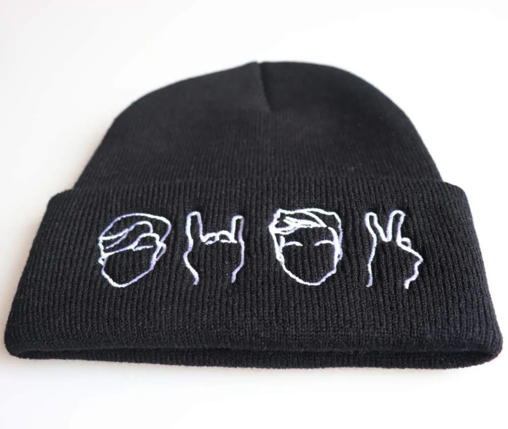 Emoji Gesture Embroidery Knitted Beanies