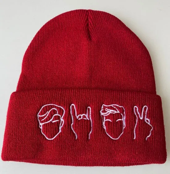 Emoji Gesture Embroidery Knitted Beanies