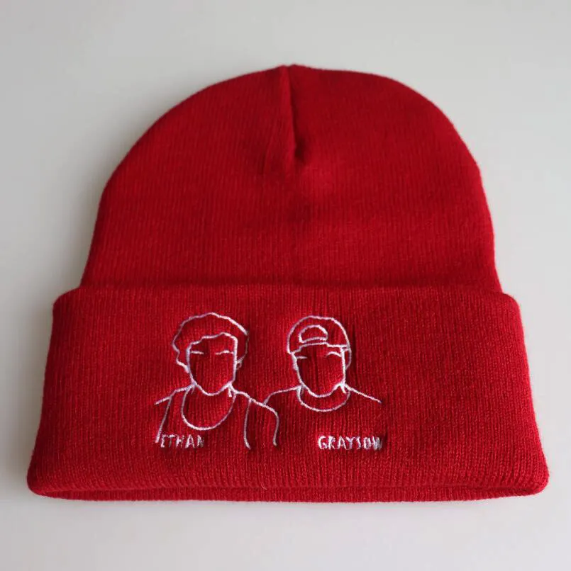 Emoji Gesture Embroidery Knitted Beanies