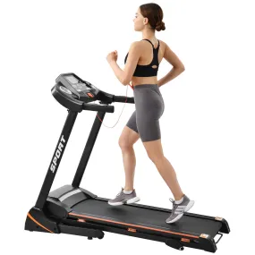 Folding Electric 3.5Hp Treadmill With Incline Medium Running Machine Motorised LCD Gym 330Lbs Folding Treadmill Electric Motorized Power 14.8Km / H Running Fitness Machine Gym