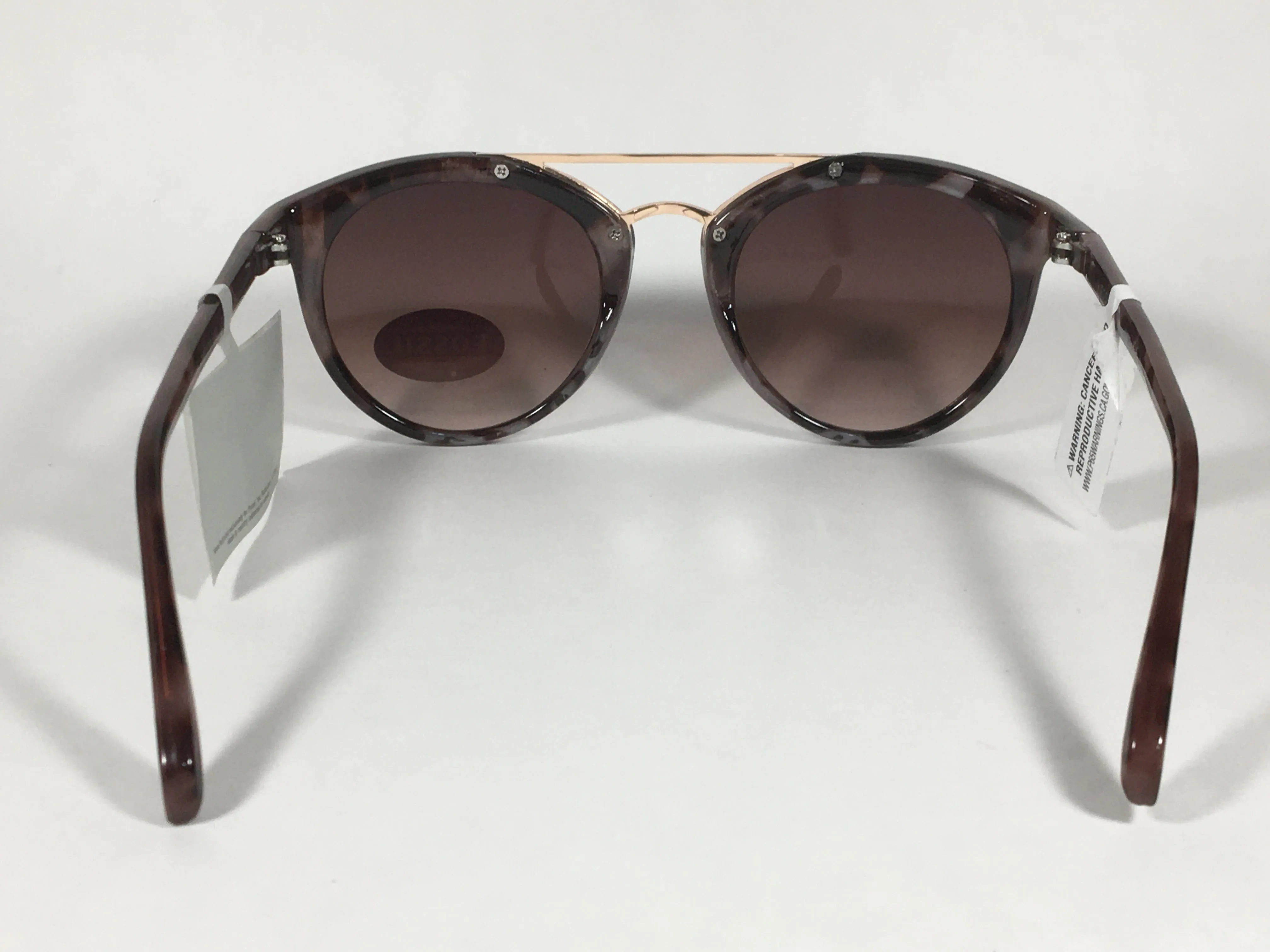 Fossil Round Brow Bar Sunglasses FW151 Brown Frame Brown Gradient Lens