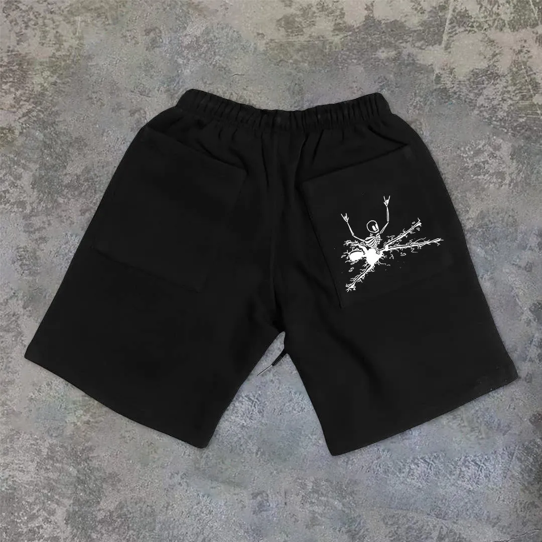 Funny Skeleton Fashion Athleisure Shorts