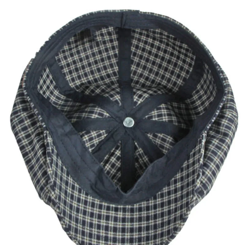 Gante Plaid Cotton Newsboy Cap