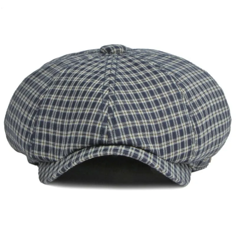 Gante Plaid Cotton Newsboy Cap
