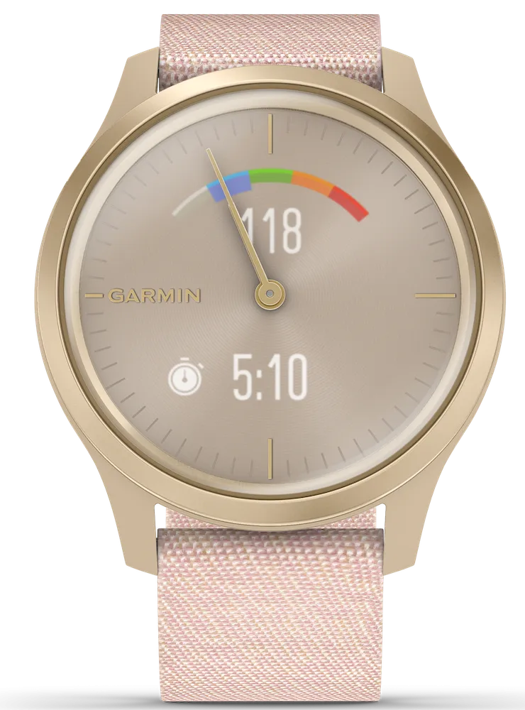Garmin Vivomove Style Light Gold Aluminium Case Blush Pink Nylon D