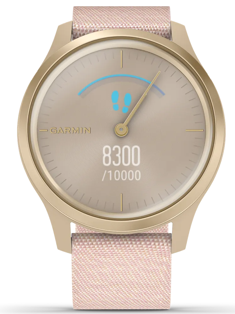 Garmin Vivomove Style Light Gold Aluminium Case Blush Pink Nylon D