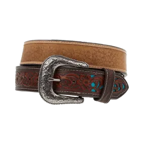 Gem Dandy Men's Roper Turquiose Inlays Belt