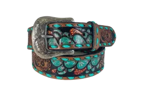 Gem Dandy Women's Turquoise Tooled Belt