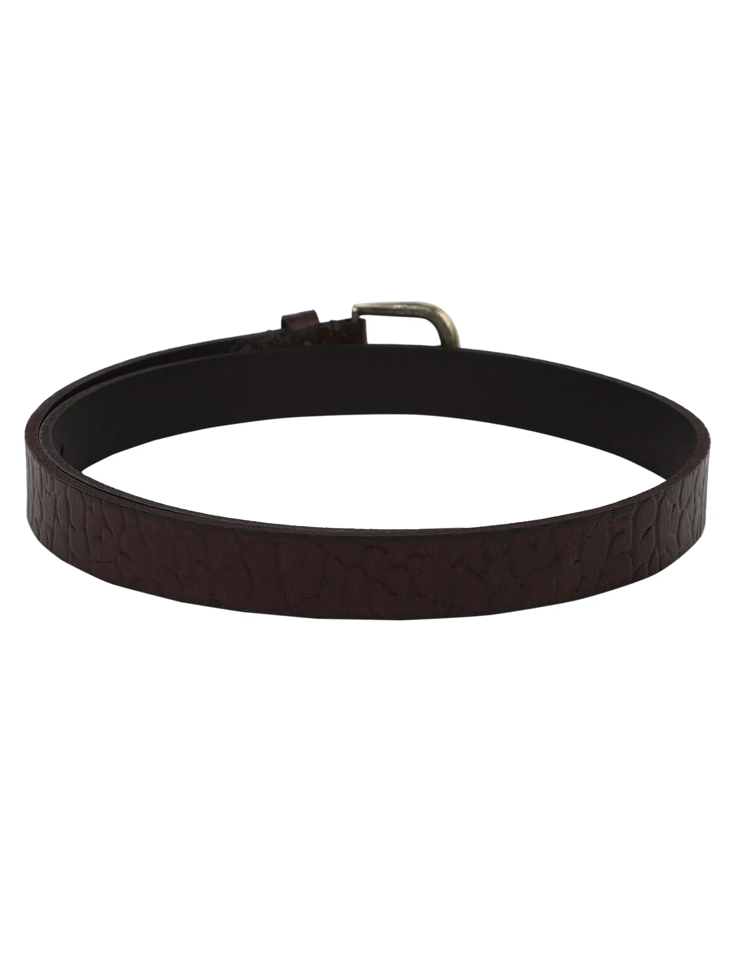 Genuine Leather Brown Croco Embossed Ladies Women's Belt