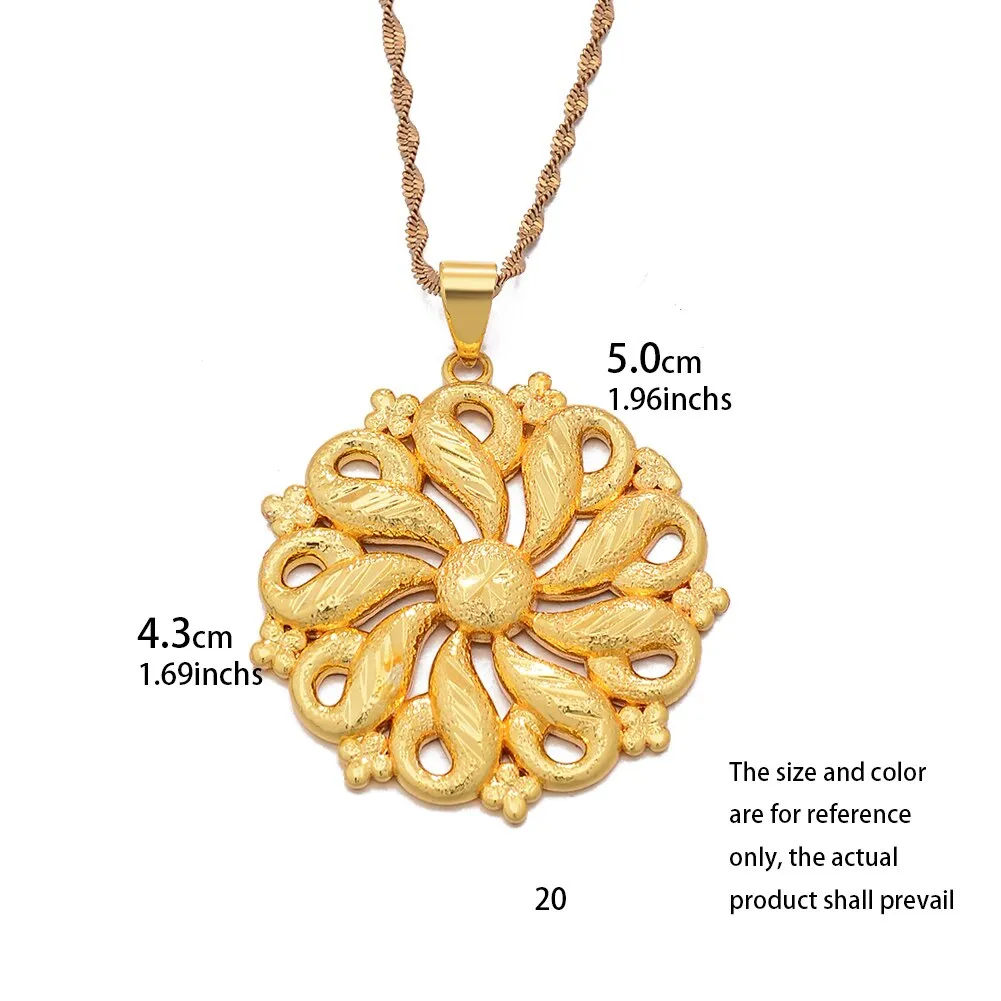 Gold Color Africa Birthday Party Party Dubai  Good Luck Necklace Pendant Heart Chain Necklaces