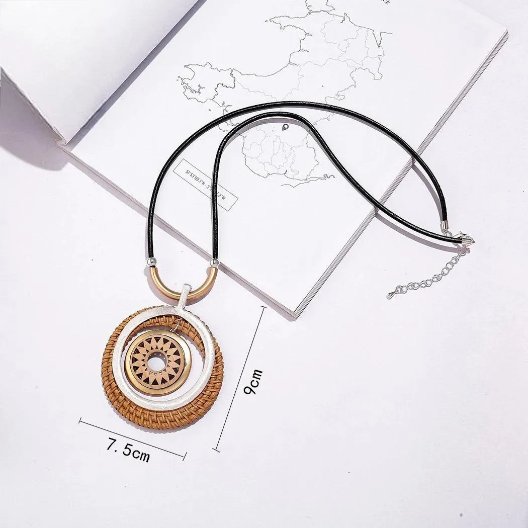 Gold Color Long Chain Necklace  Korean Fashion Suspension Pendant