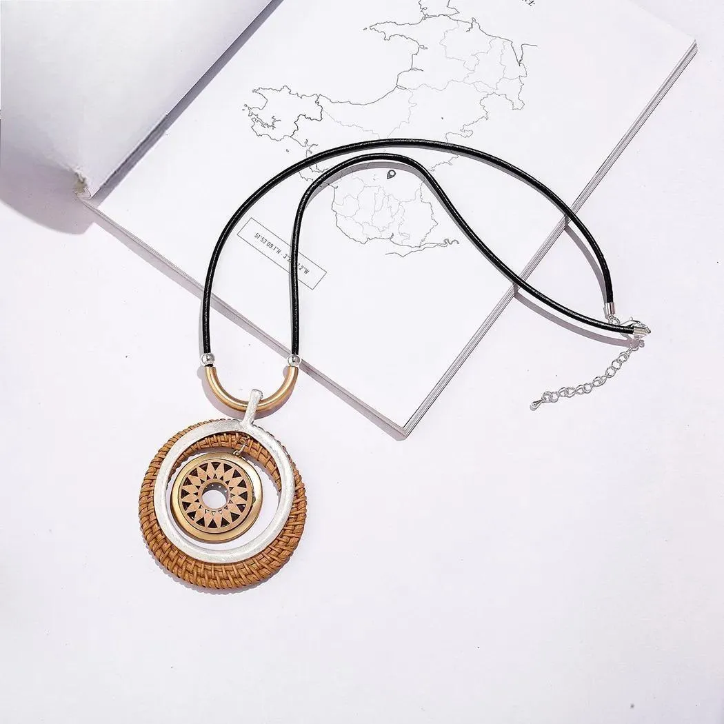 Gold Color Long Chain Necklace  Korean Fashion Suspension Pendant