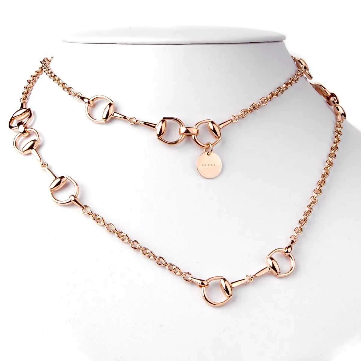 Gucci Horsebit Long Rose Gold Necklace