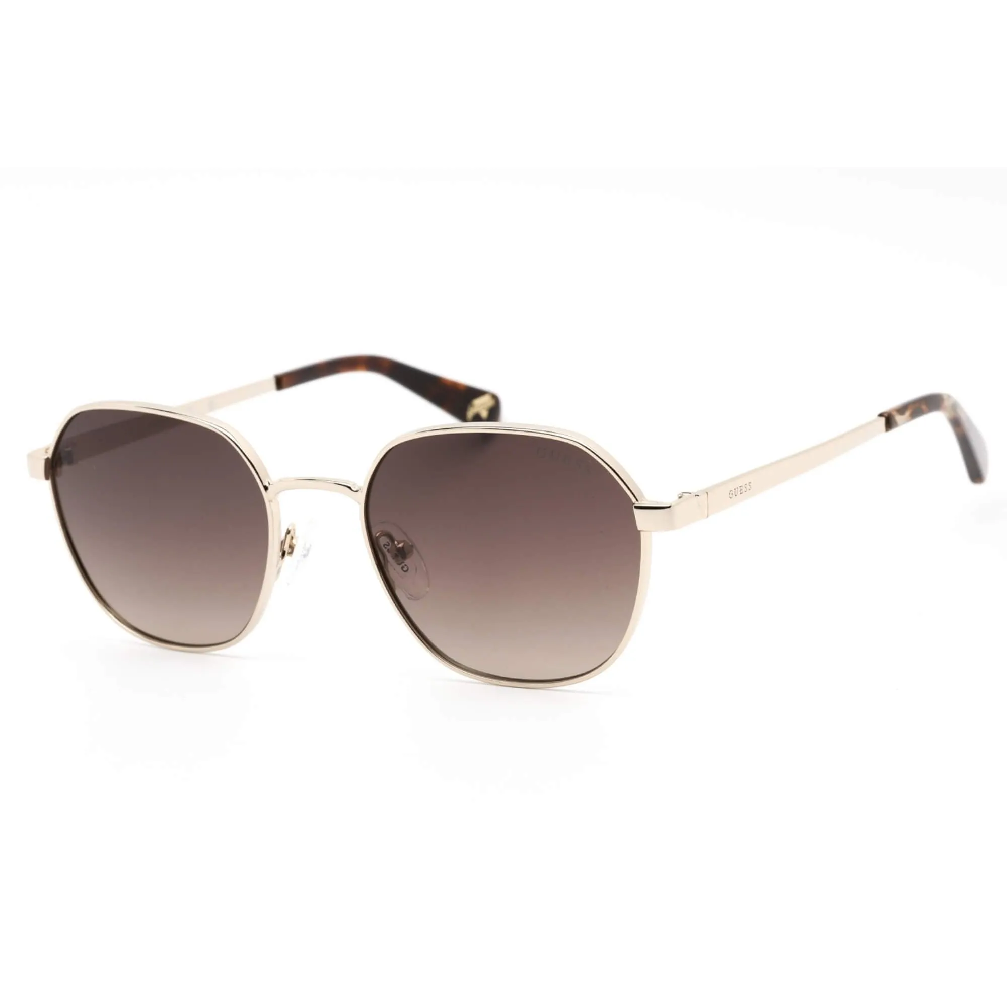 Guess Unisex Sunglasses - Gold Tone Full-Rim Geometric Metal Frame | GU5215 32F