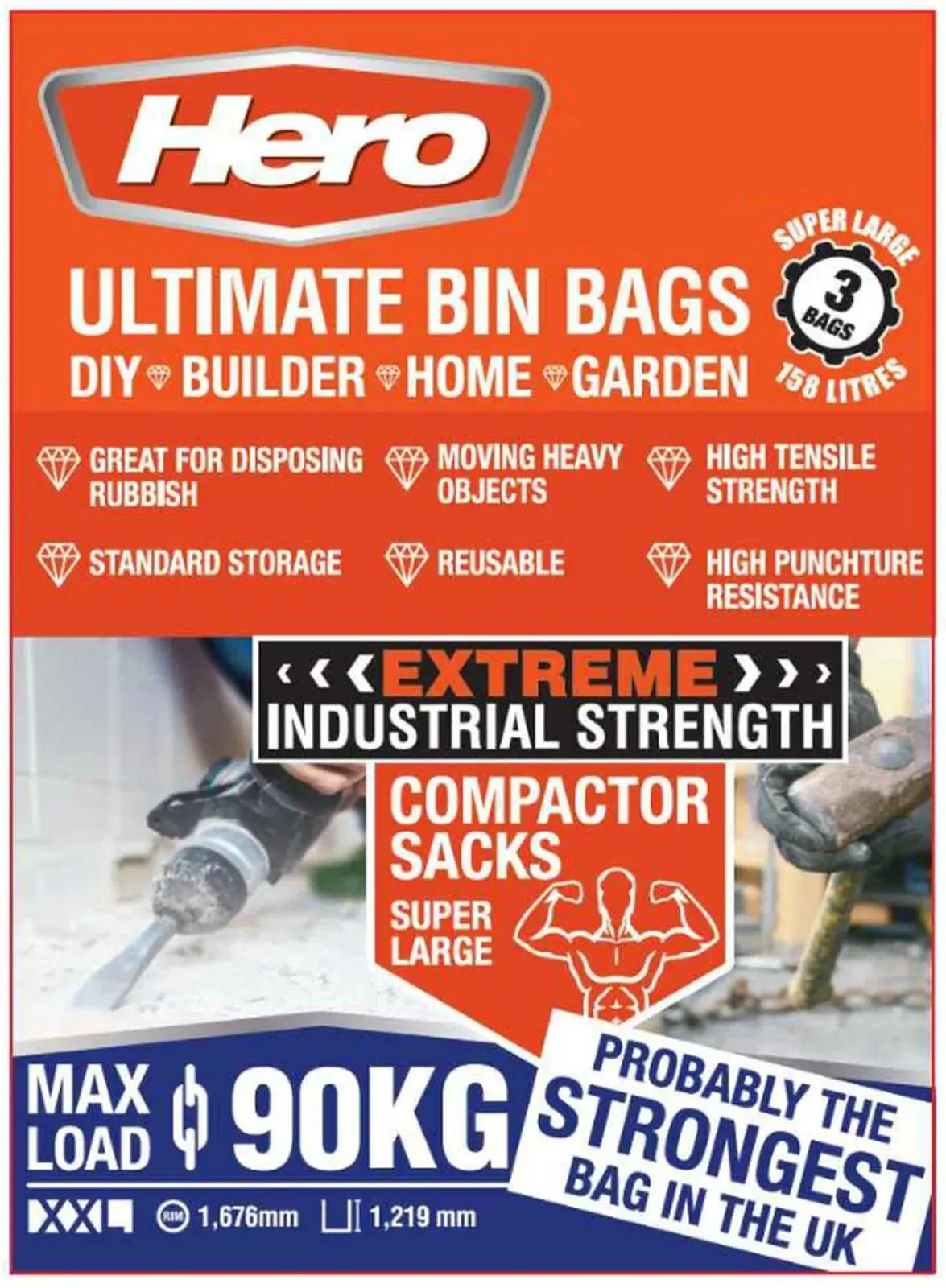 Hero Ultimate Bin Bags 3-Pack