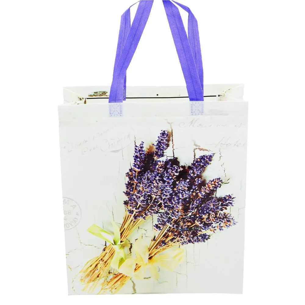 Large Lavender Bunch Printed PP Non-Woven Bag