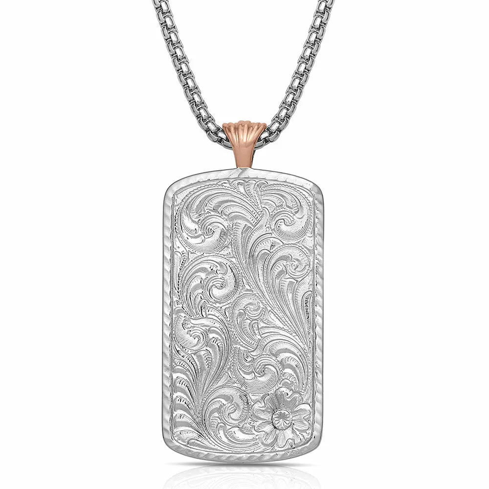 Legends Cross Dog Tag Necklace by Montana Silversmiths NC4819