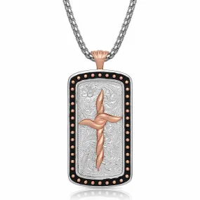 Legends Cross Dog Tag Necklace by Montana Silversmiths NC4819