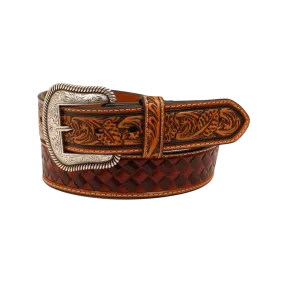 M&F Men's Basketweave Pattern Belt