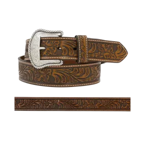 M&f Mens Nocona With Floral Emboss Western Buckle Belt