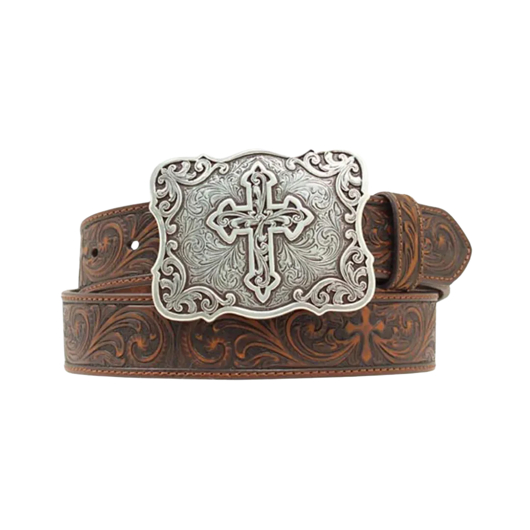 M&F Nocona Women's Brown Embossed Cross Belt