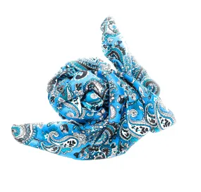 M&F Western Paisley 33" Silk Wild Rag - Turquoise