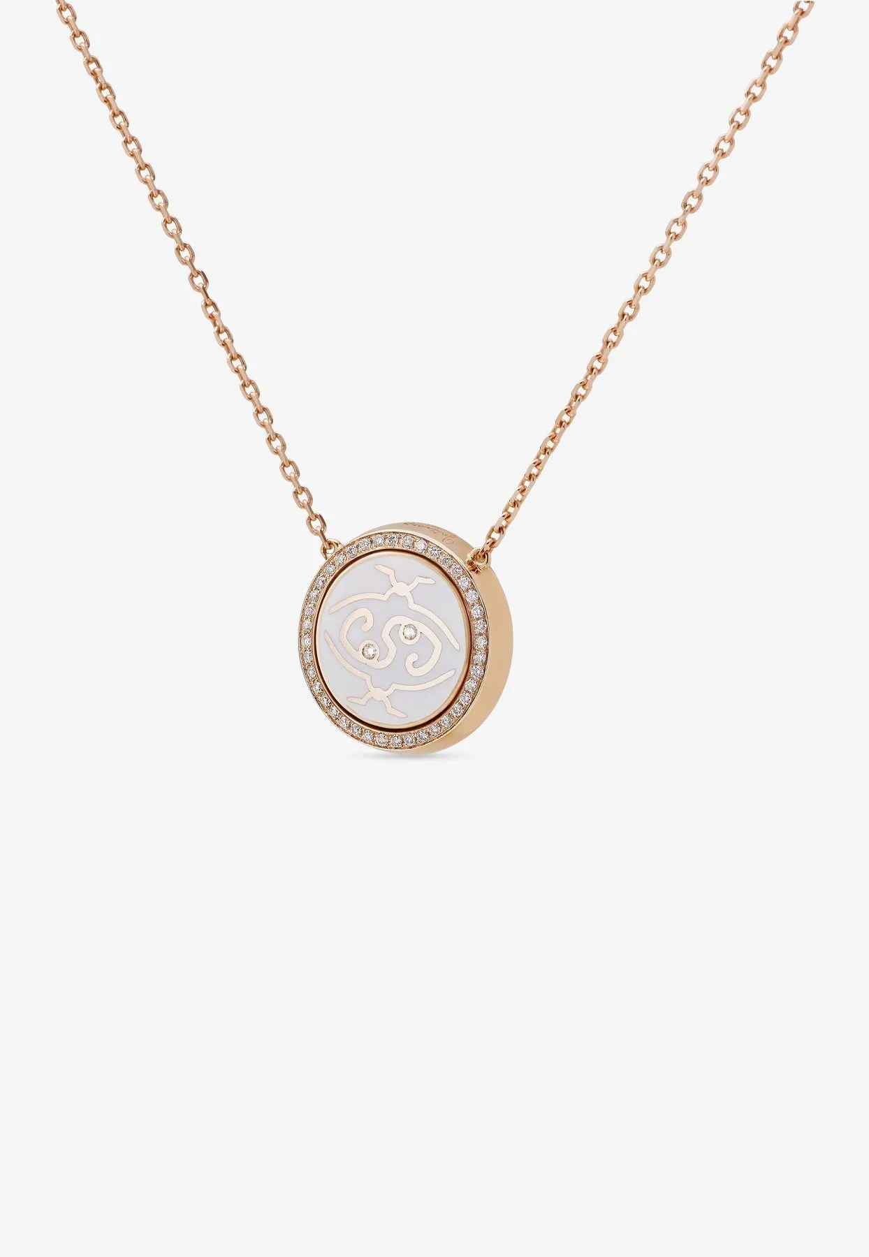 Me Oh Me VIP Full Pavé White 18K Rose Gold Diamond Necklace