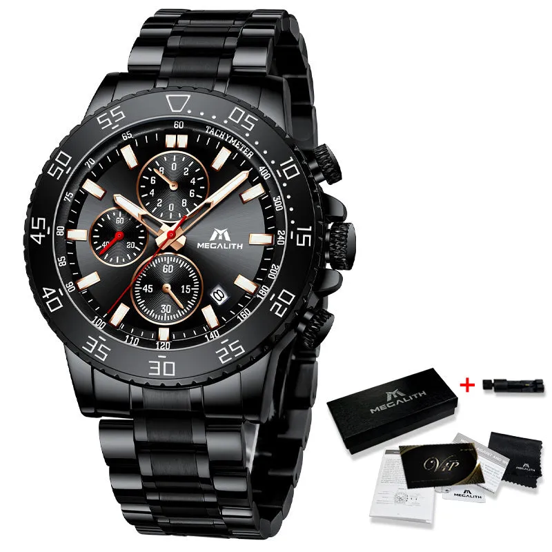 MEGALITH Military Style Waterproof Watch for Men with Chronograph
