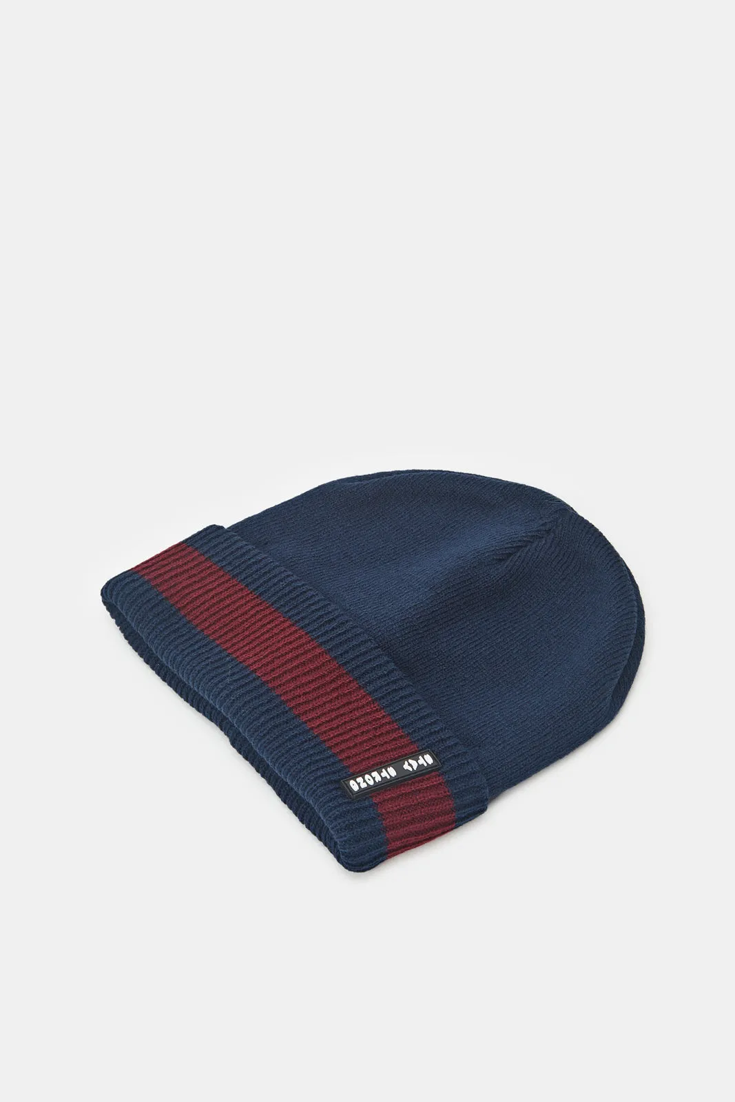 Men Black And Navy Knitted Cap Set (Pack Of 2)