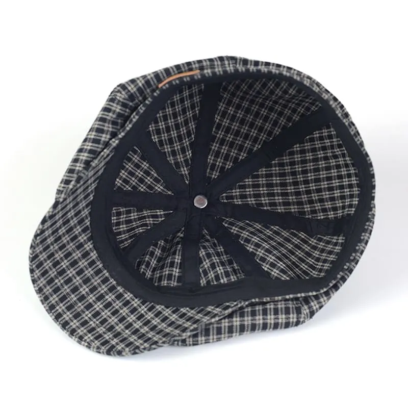 Mesina Plaid Cotton Newsboy Cap