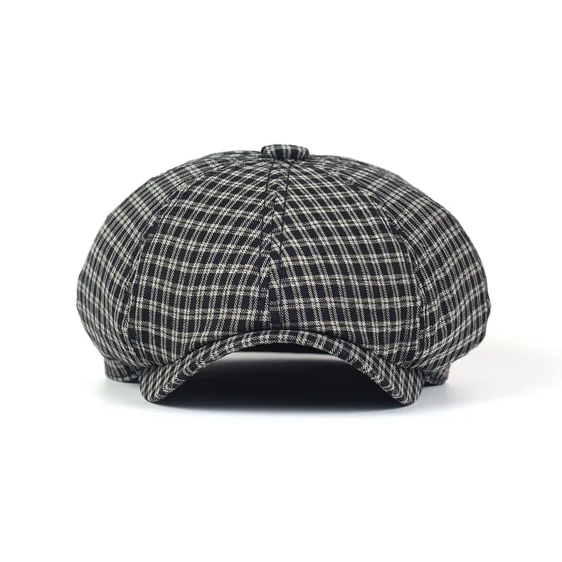 Mesina Plaid Cotton Newsboy Cap