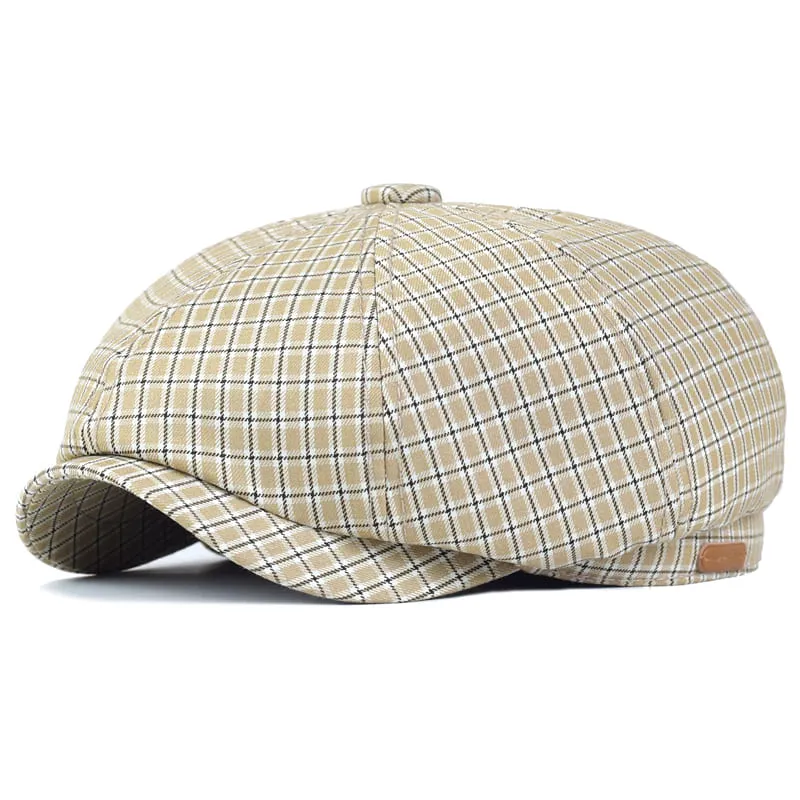 Mesina Plaid Cotton Newsboy Cap