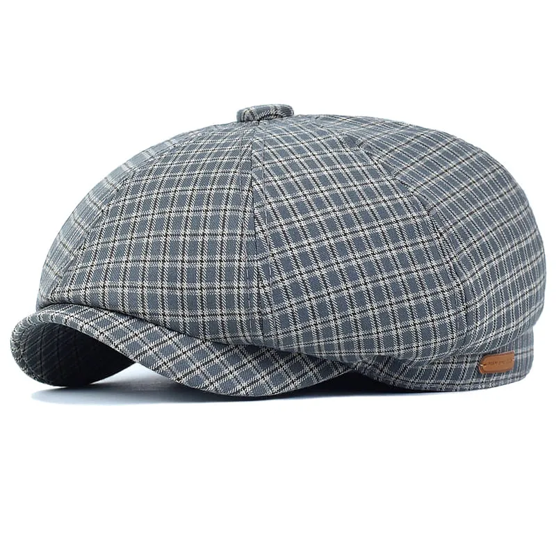 Mesina Plaid Cotton Newsboy Cap