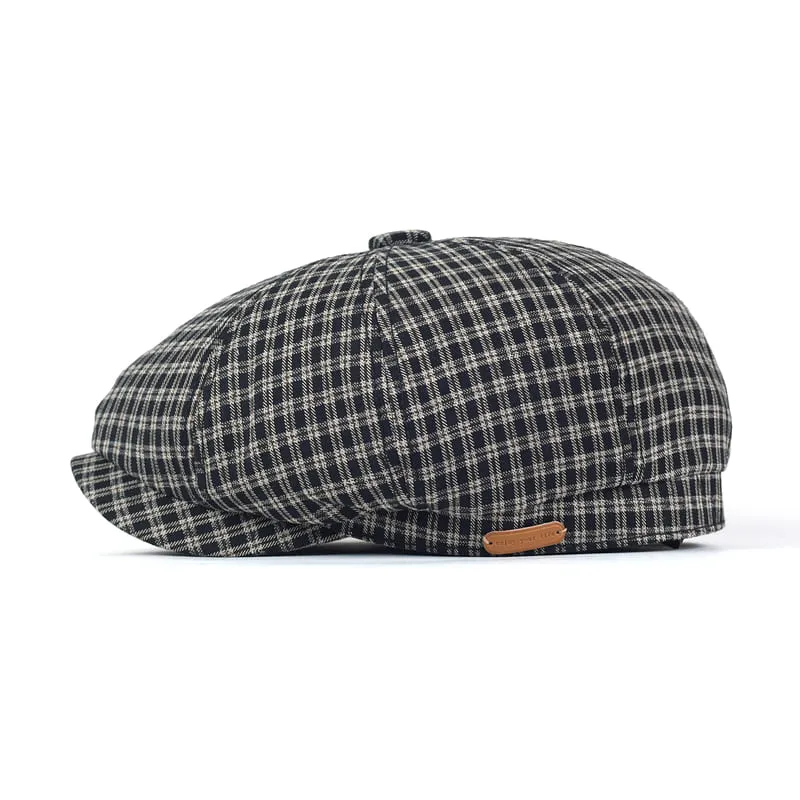 Mesina Plaid Cotton Newsboy Cap