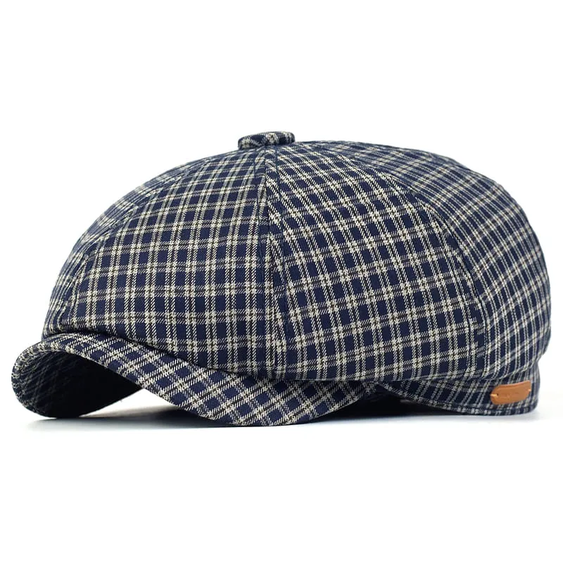 Mesina Plaid Cotton Newsboy Cap