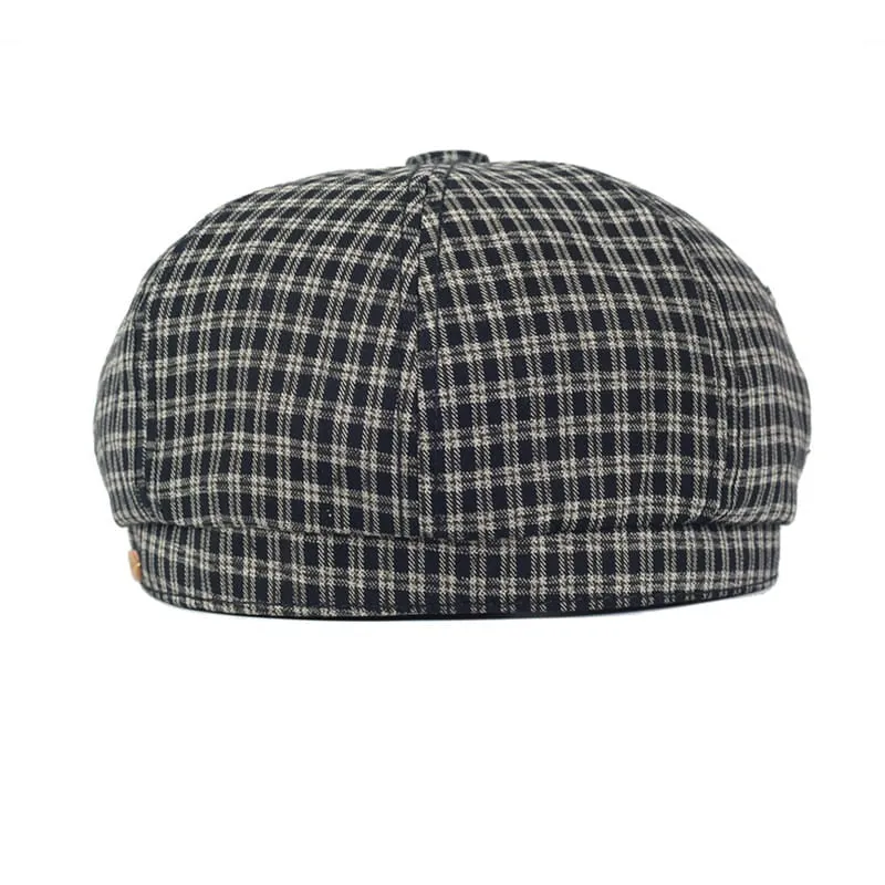 Mesina Plaid Cotton Newsboy Cap